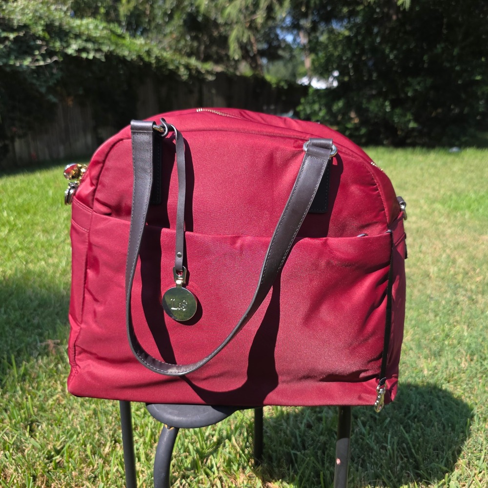 Lo & Sons The OG 2 Laptop Bag Crimson Red Nylon Travel Tote Overnight Bag
